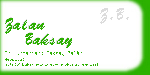 zalan baksay business card