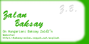 zalan baksay business card